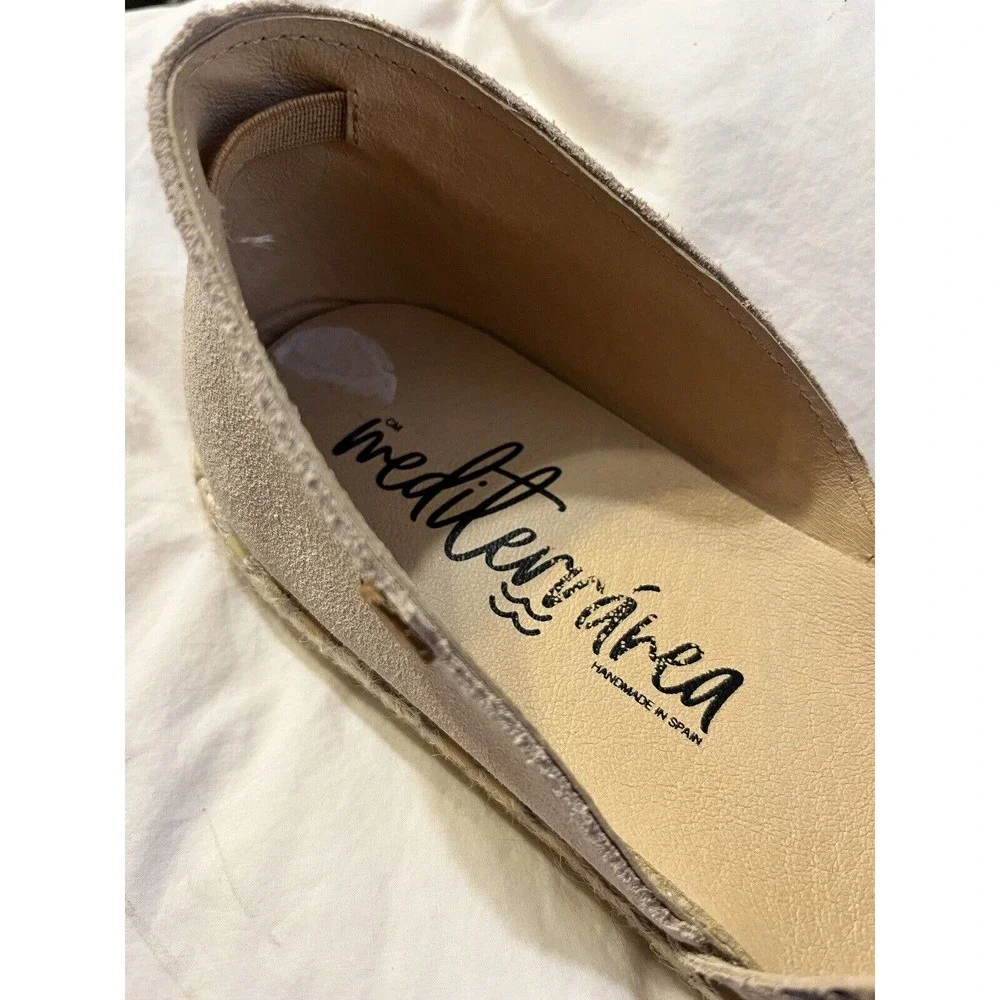NEW! Mediterranea •Women 41/ 10• Snakeskin D’Orsay Espadrille Flats Spain